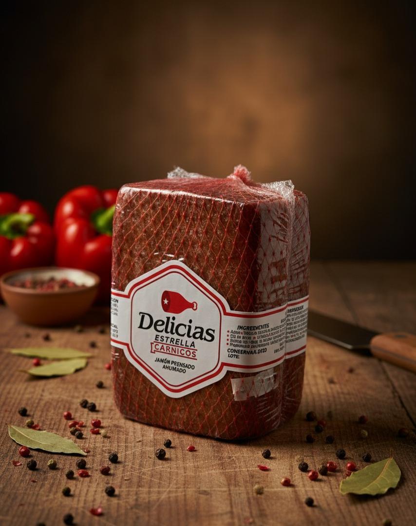 Jamón prensado ahumado Malla Roja