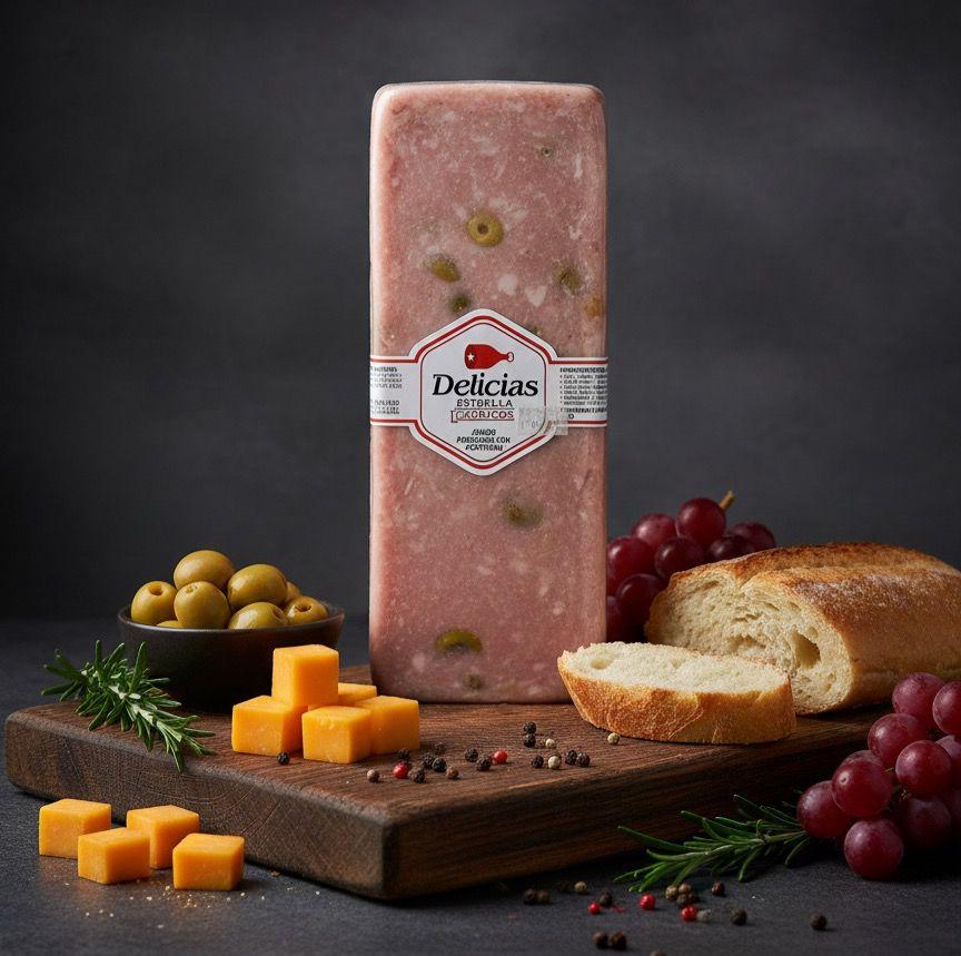 Jamón prensado con aceitunas