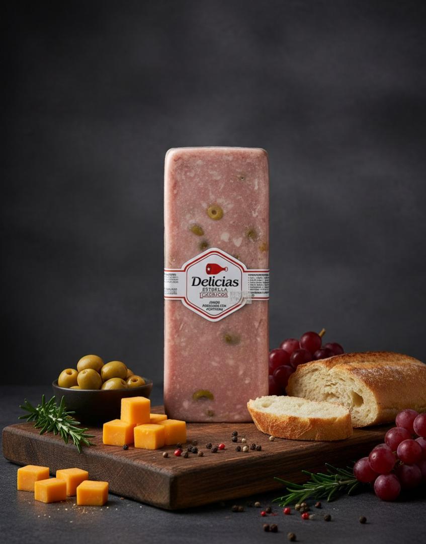 Jamón prensado con aceitunas