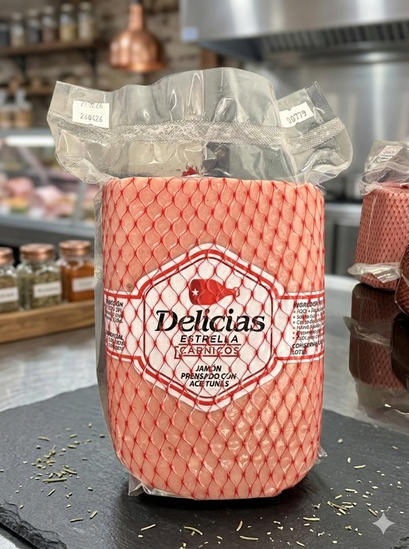 Jamón prensado con aceitunas Malla Roja