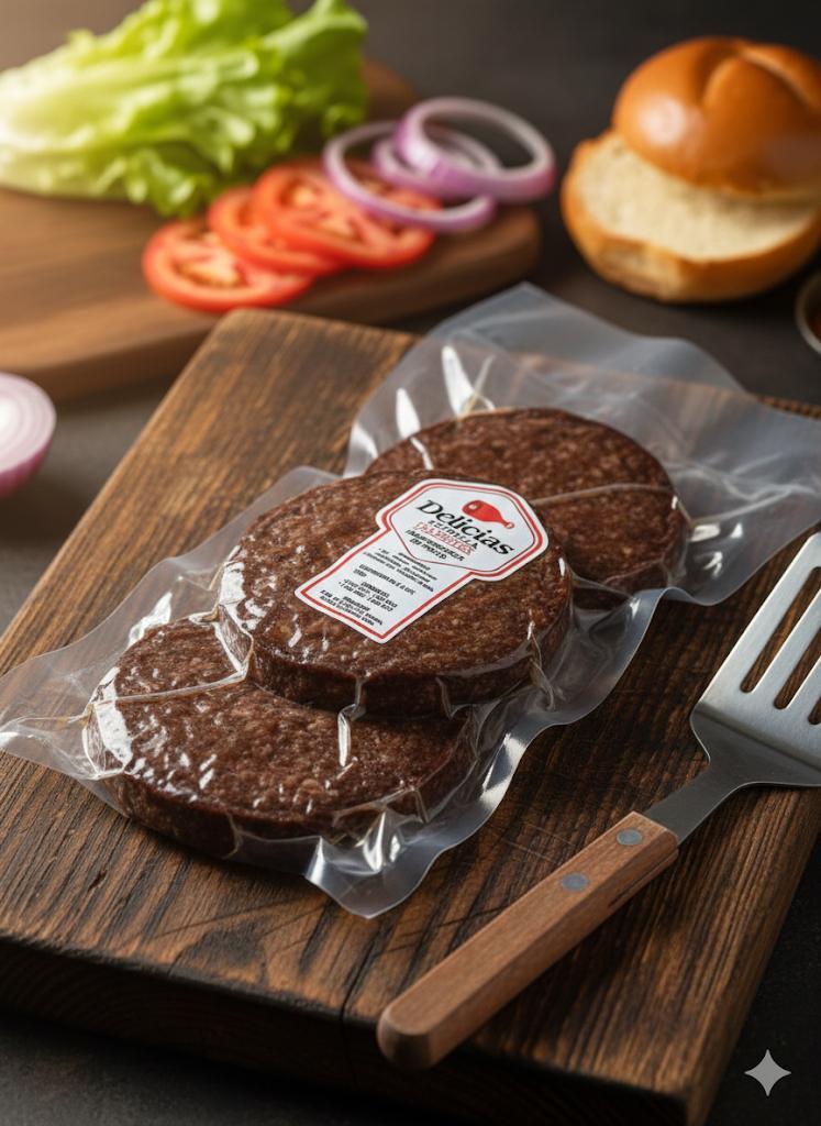 Paquete de Hamburguesas de Res Ahumadas al Vacio
